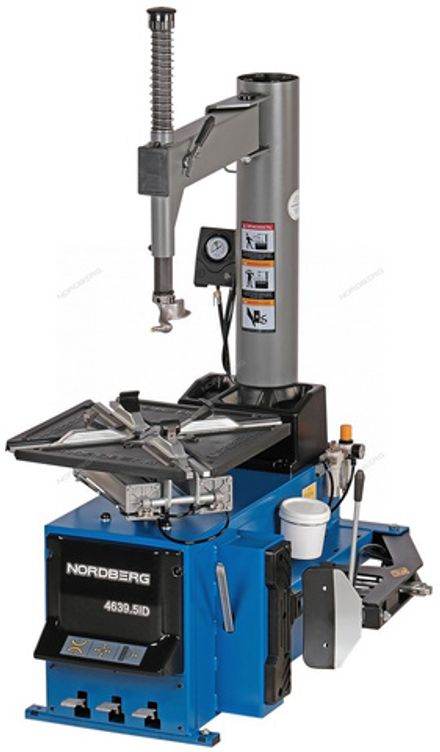 Цена на NORDBERG (4639,5IDB 220) Станок шиномонтажный полуавтомат, односкоростной, стол с накладками, 220 В, синий