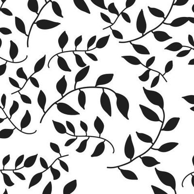 Черные ветки с листвой.