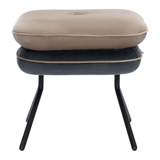 Пуф pea, велюр, бежевый/темно-серый