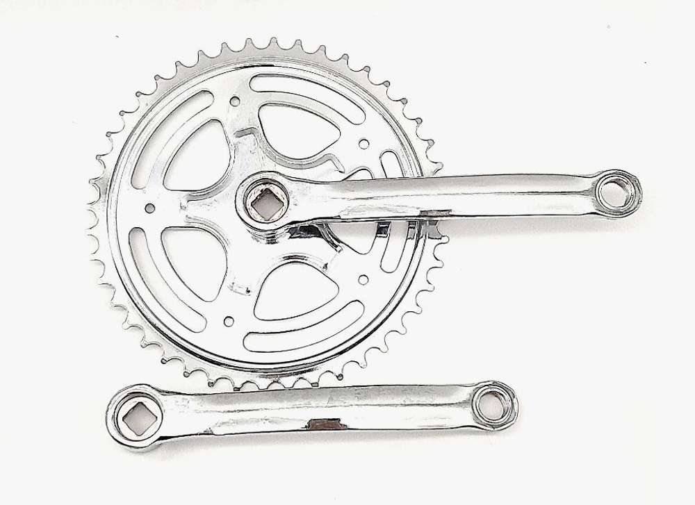 Шатуны-система TRIX, 1ск., 1/2"х1/8", 44 зуб., сталь, шатуны 165мм, резьба 9/16", под квадрат, хром (20)