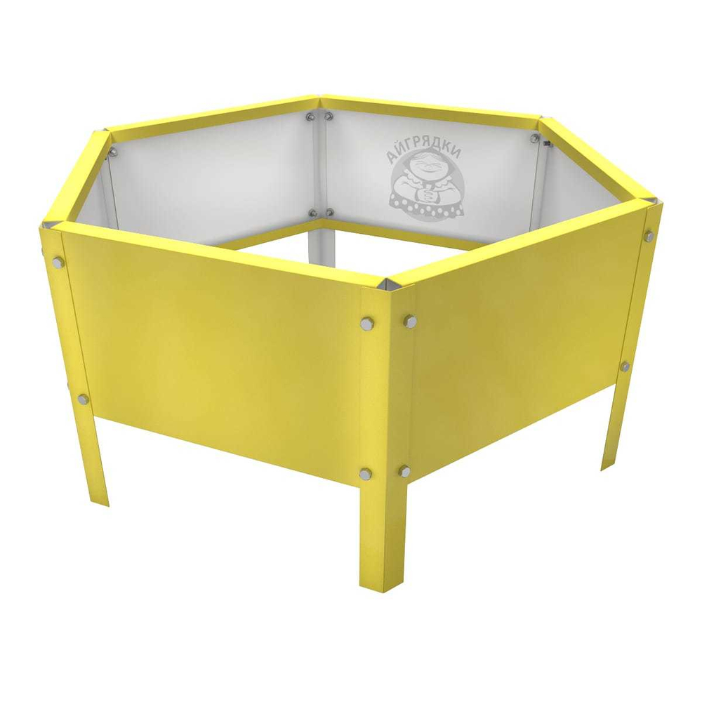 Клумба многоугольная оцинкованная с ножками 1 ярус RAL 1018 Цинково-жёлтый
