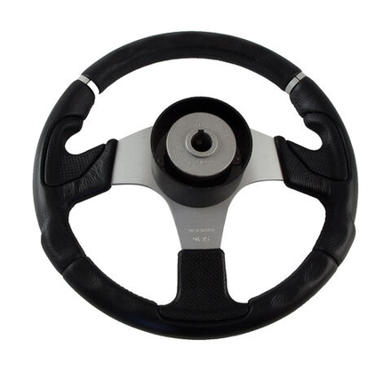 Рулевое колесо NISIDA обод черный, спицы серебряные д. 320 мм