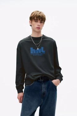 PULL&BEAR Футболка HNL "Stranger Things", темно-серый