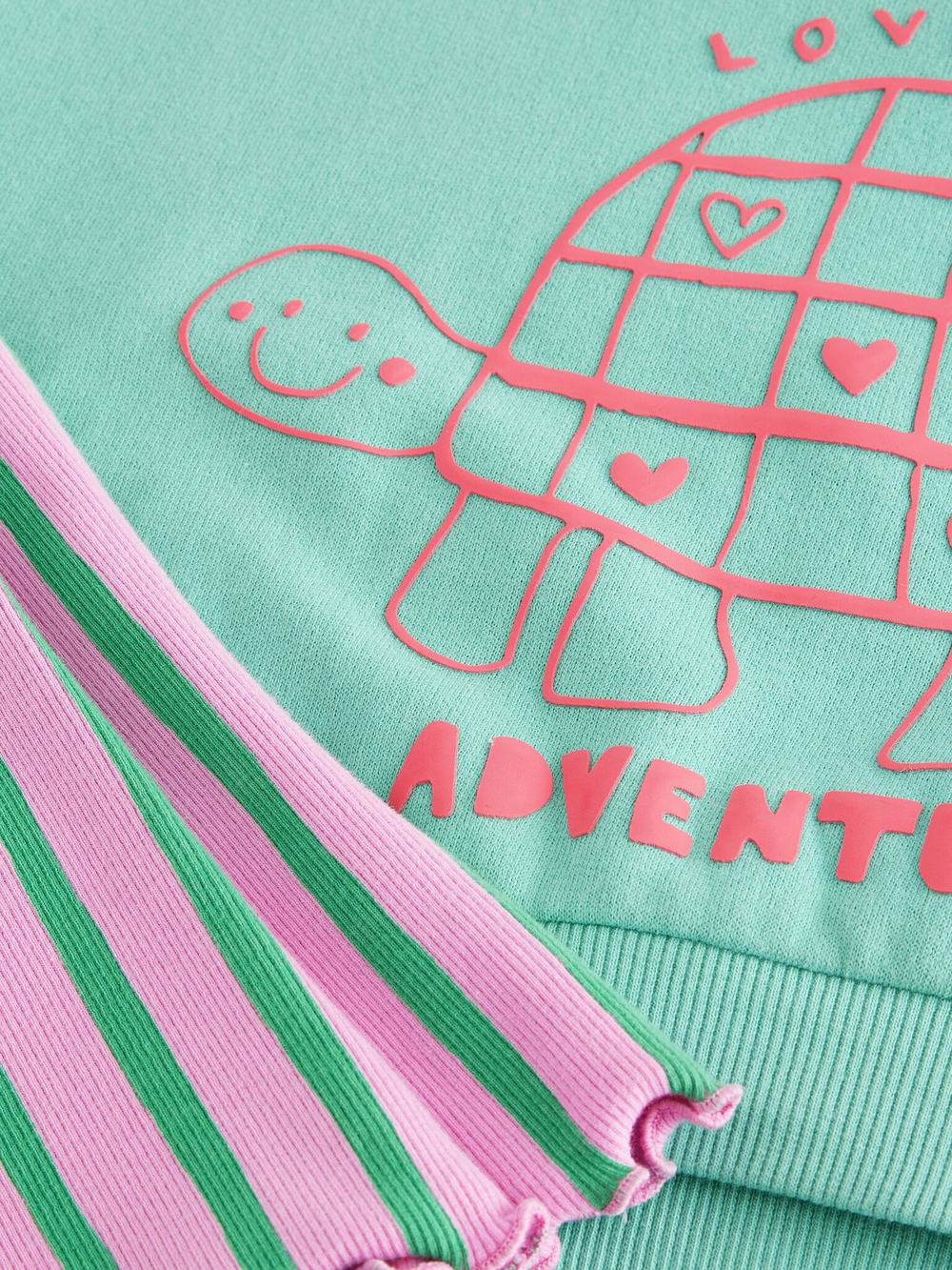 Толстовка и легинсы-клеш в комплекте для девочки Next E54-950, Бирюзовый, Розовый