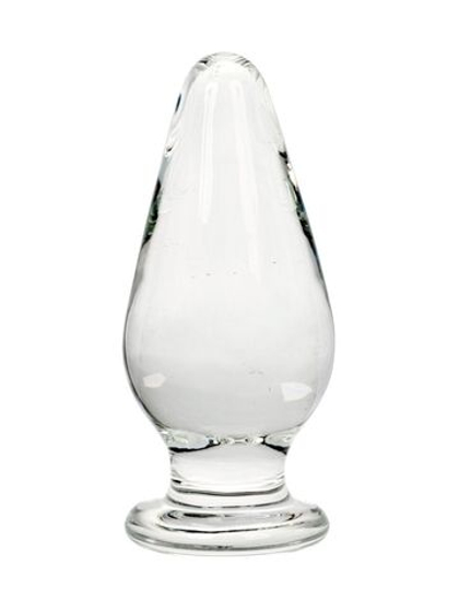 Прозрачный анальный плаг из стекла - 10,7 см.