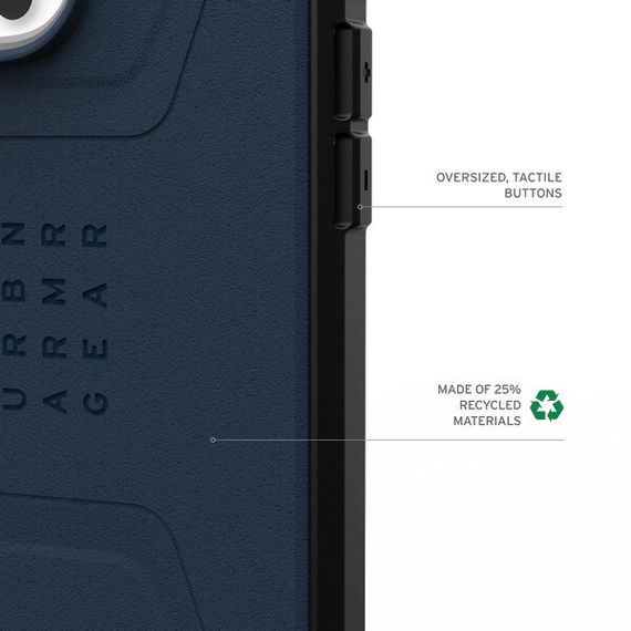 Чехол UAG Civilian для iPhone 16 Pro Max синий (Mallard) (114445115555)