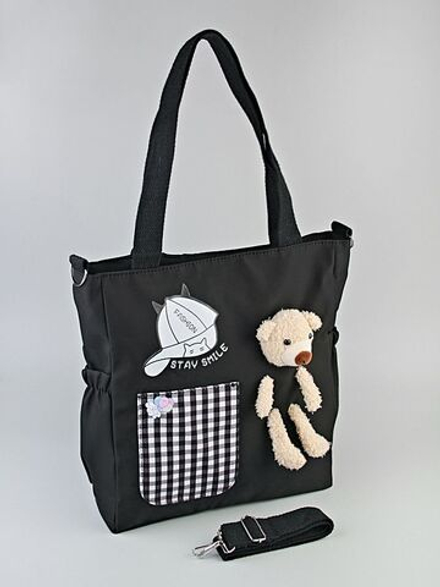 Сумка для девочек,девушек,женская полиэстер, с мягкой игрушкой, качественная