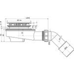 Сифон для душ.поддона  90*40 A491CR/AG210272100  ALCAPLAST/Alcadrain