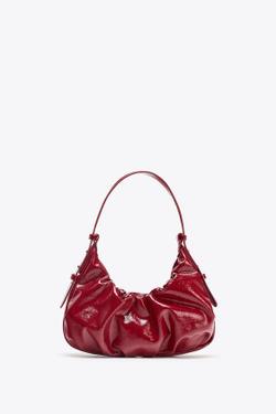 ZARA СУМКА СО СБОРКАМИ И ЭФФЕКТОМ КРАКЕЛЮРА, КРАСНЫЙ