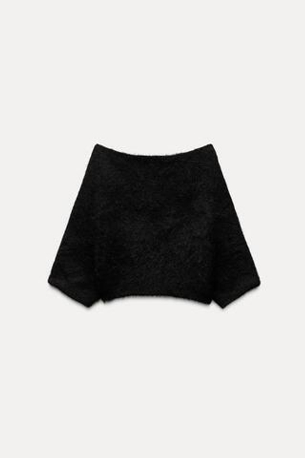 ZARA СВИТЕР ИЗ СМЕСОВОЙ АЛЬПАКИ, ЧЕРНЫЙ