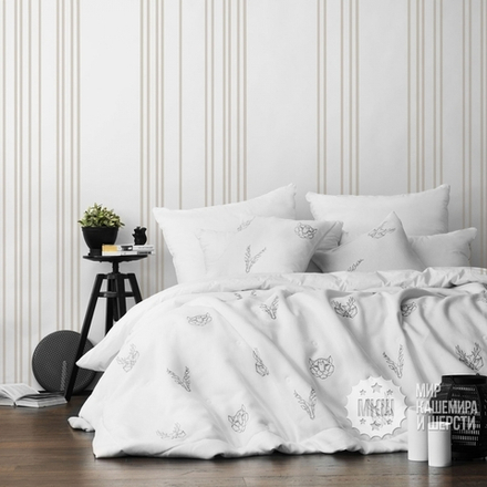Набор штор и покрывала с вышивкой ЛУККА (арт. BL10-292-01) - белый