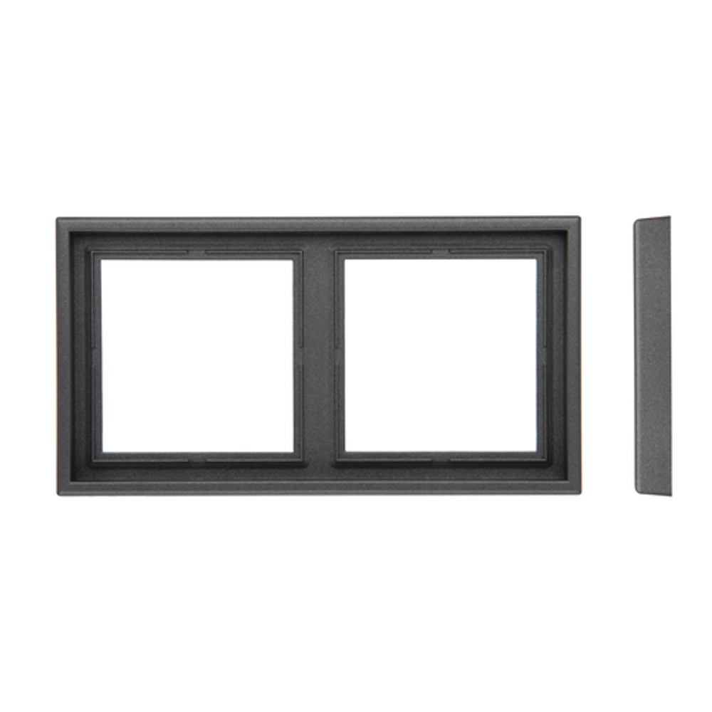 Рамка 2-местная LIREGUS MODERN K14-445-02.M/BM антрацит матовый