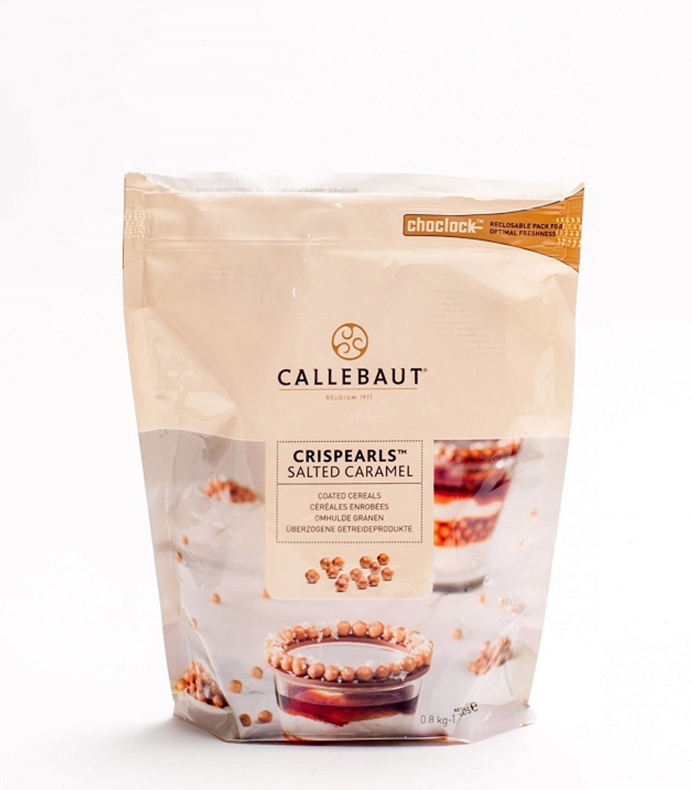 Шоколадные жемчужины Crispearls карамельные с солью, Callebaut, 50 гр