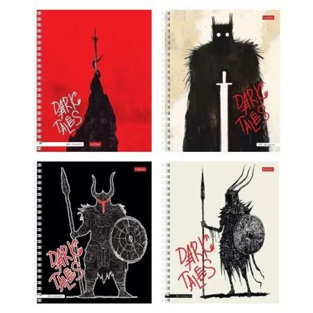 Тетрадь А5 48л кл. гребень Hatber "Dark tales" 4 диз.в спайке