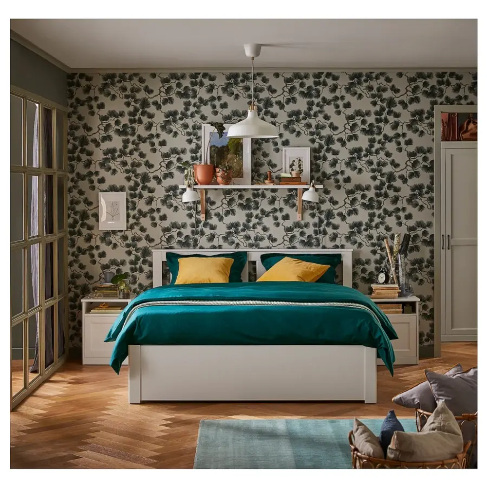 Каркас кровати с 2 ящиками для хранения - IKEA SONGESAND, 200х140 см, белый, СОНГЕСАНД ИКЕА