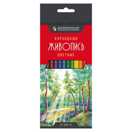 Карандаши цвет. 24цв ВКФ "Живопись" дерево