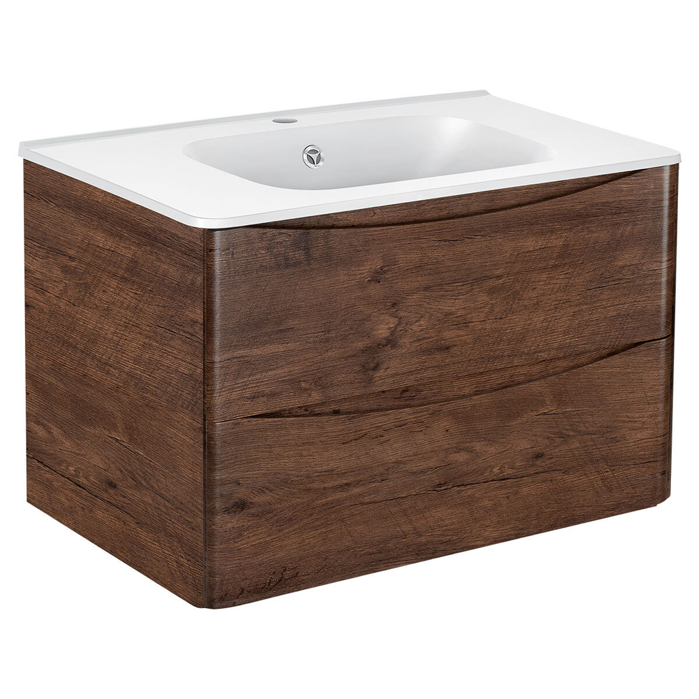 Тумба под раковину Vincea Paola 800 подвесная, 2 выкатных ящика soft close, R.Wood