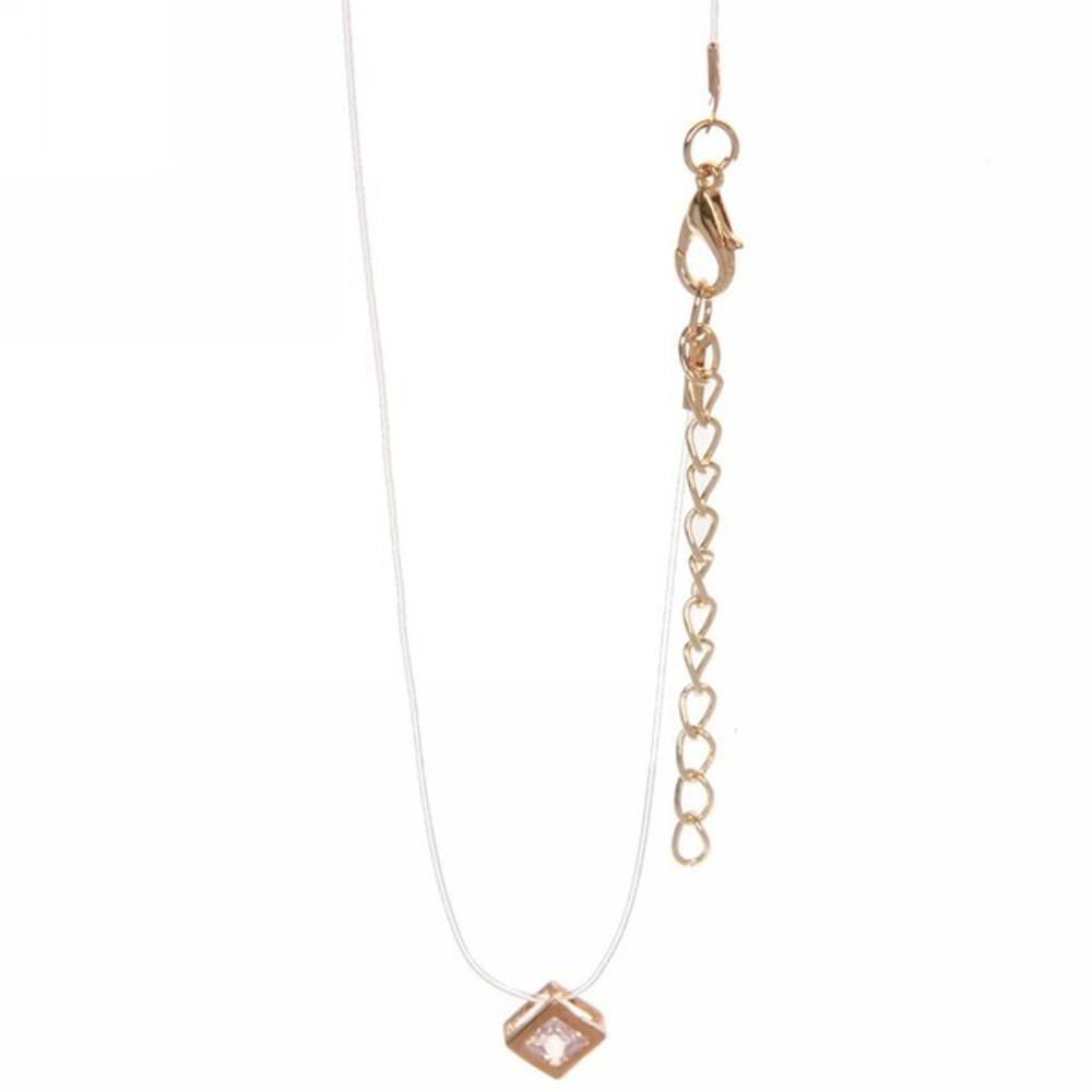 Подвеска на шею на леске «Emerald - Ромбик», цвет серебро и золото, d-0.6мм