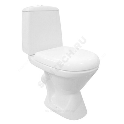 Унитаз-компакт горизонтальный выпуск нижний подвод с арматурой 2/реж слив кнопка без сиденья белый Era Jika 8.2453.2.000.242.9