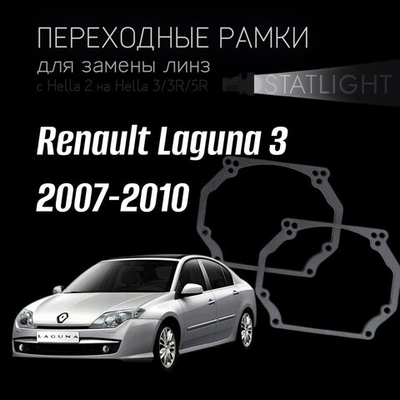 Переходные рамки для замены линз в фарах Renault Laguna 3 2007-2010