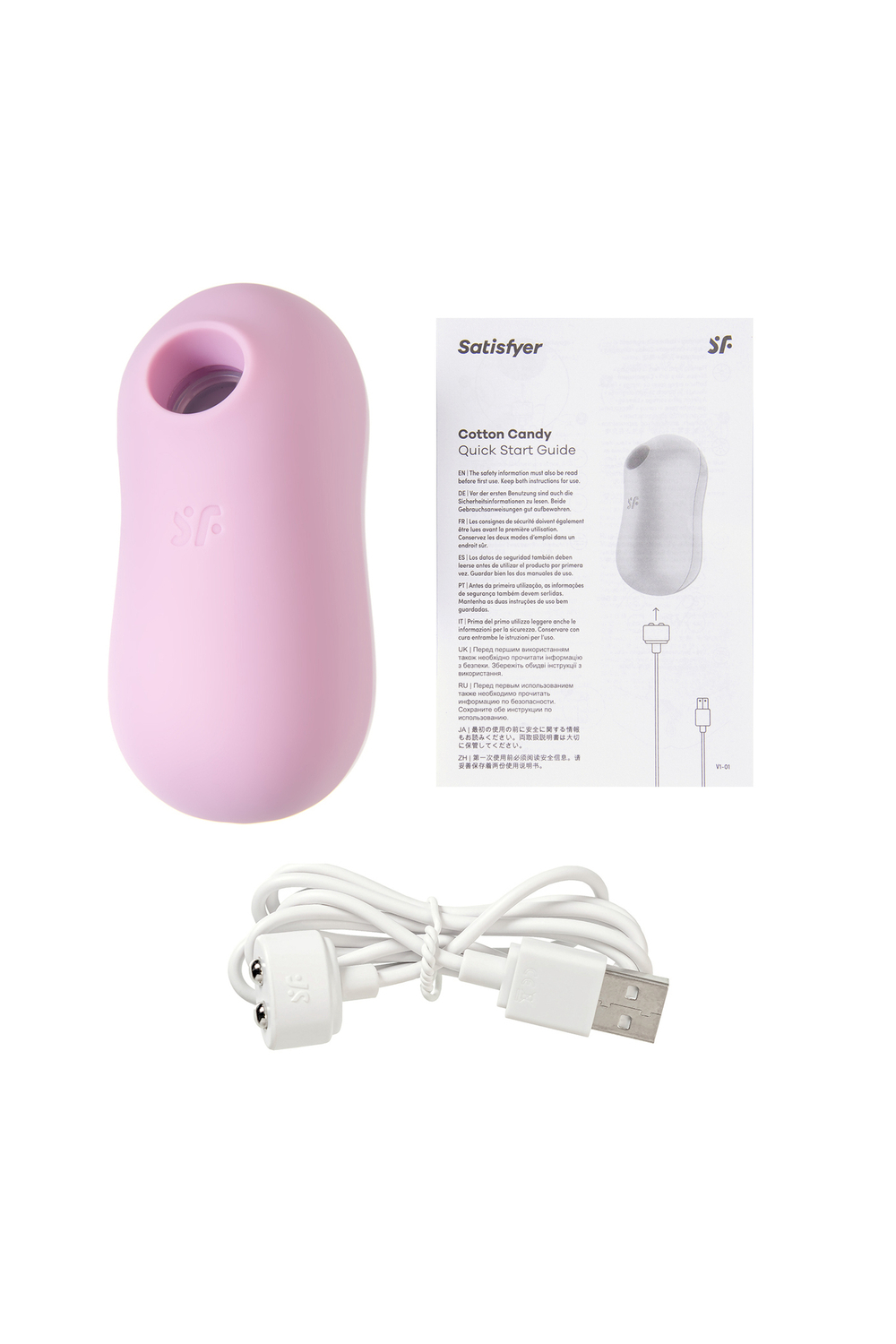 Вакуум-волновой бесконтактный стимулятор клитора Satisfyer Cotton Candy, силикон, фиолетовый