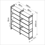 Стеллаж из массива сосны с 3 полками Бьерн 195х35х180