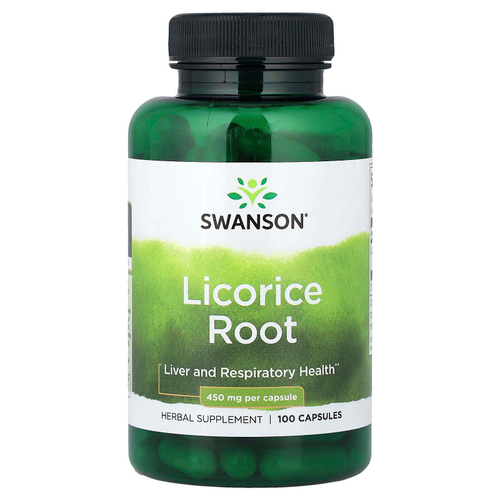 Swanson, корень солодки, 450 мг, 100 капсул