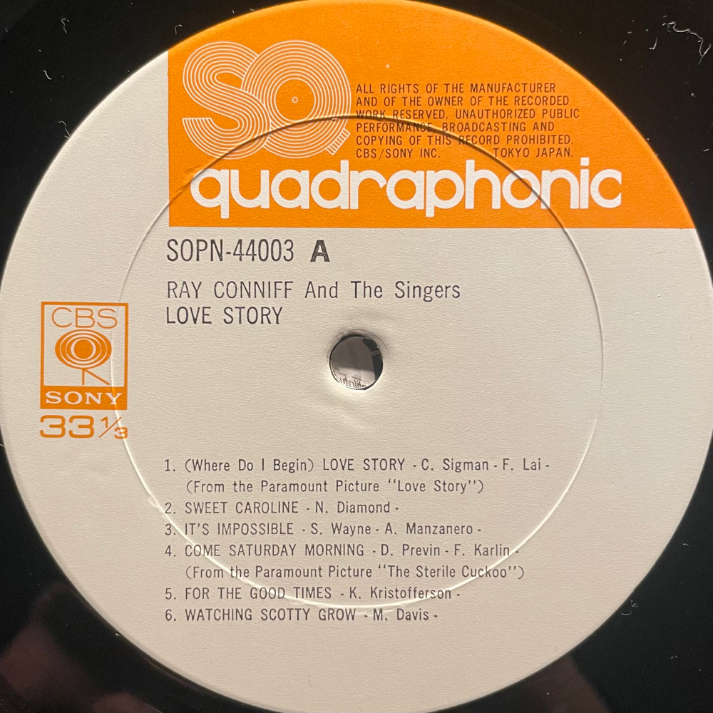 Ray Conniff And The Singers ‎– Love Story (Япония)