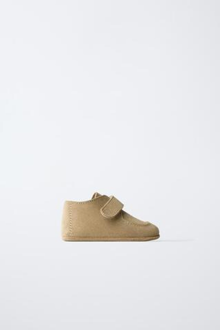 ZARA КОЖАНЫЕ ТУФЛИ, ПЕСОЧНО-КОРИЧНЕВЫЙ