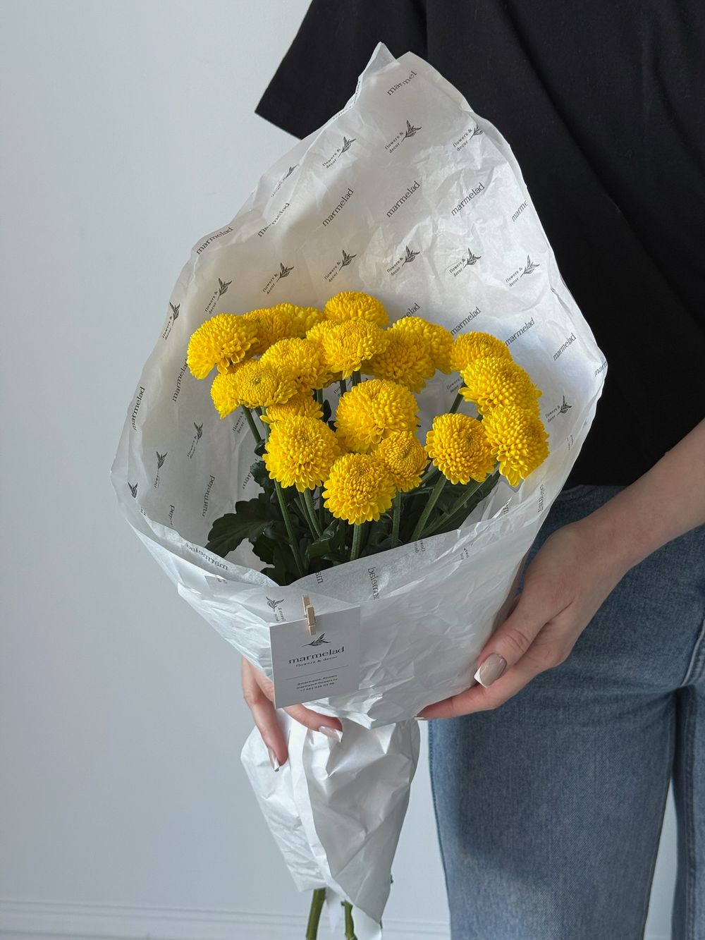 Букет из хризантемы в желтом оттенке 3 шт