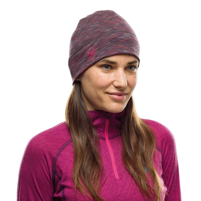 Тонкая шерстяная шапка Buff Hat Wool Iightweight Shale Grey Multi Stripes Фото 2