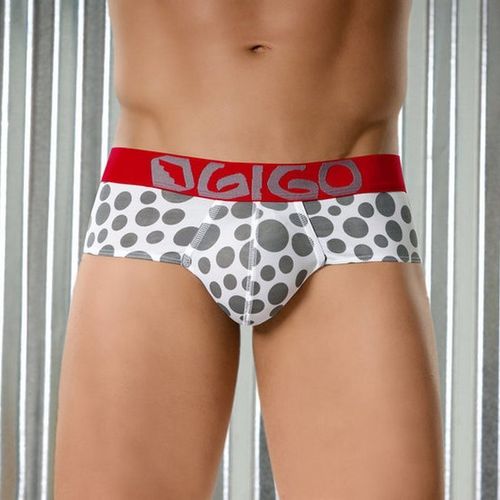 Мужские трусы брифы белые Gigo Balls Red