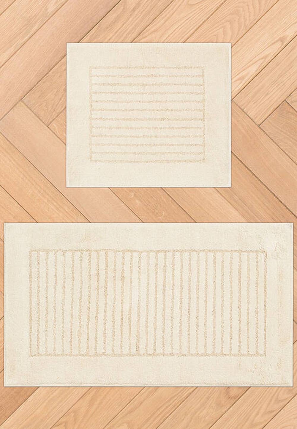 Комплект ковриков для ванной Confetti Bath Cotton Uni 17716 1640 Naturel-Ecru (57*100; 50*57)