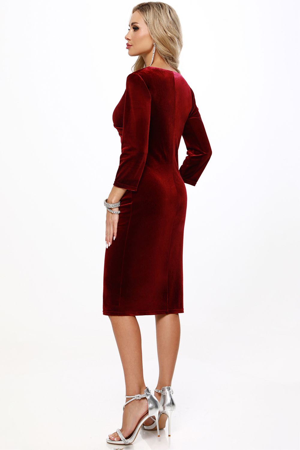 Платье с драпировкой на груди бархатное DStrend (Акция)