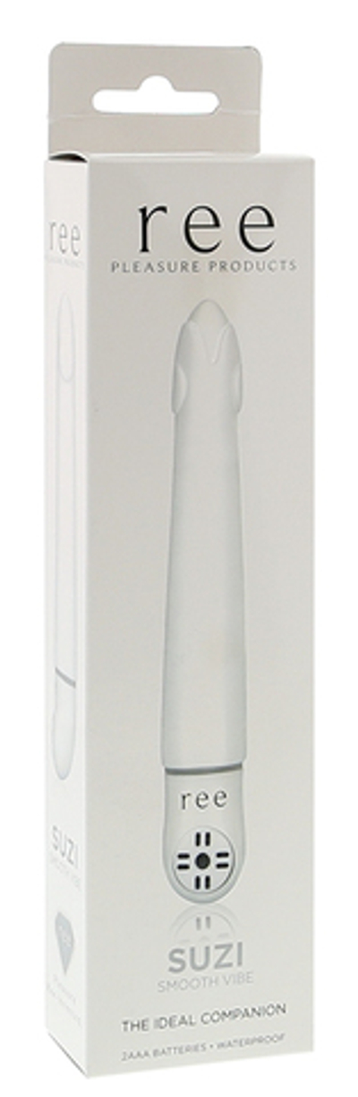 Белый вибратор Suzi - 15 см.