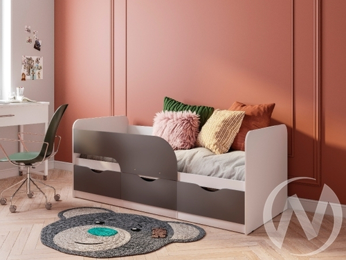 Кровать Стандарт 0.9 КР-22 NEW (белый/F02 маренго)