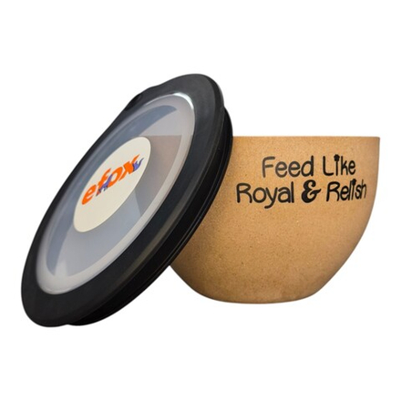 Миска с крышкой "efox" для кормления и хранения, из бамбука, форма чаша