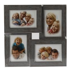 Фоторамка Image Art PL88-4 пластиковая мультирамка квадратная размер фото 10х15 цвет морозное серебро рамка на 4 фото | Image Art