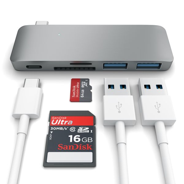USB-хаб Satechi Combo Hub 3 in 1 USB Type-C ST-TCUPM (Space Grey)