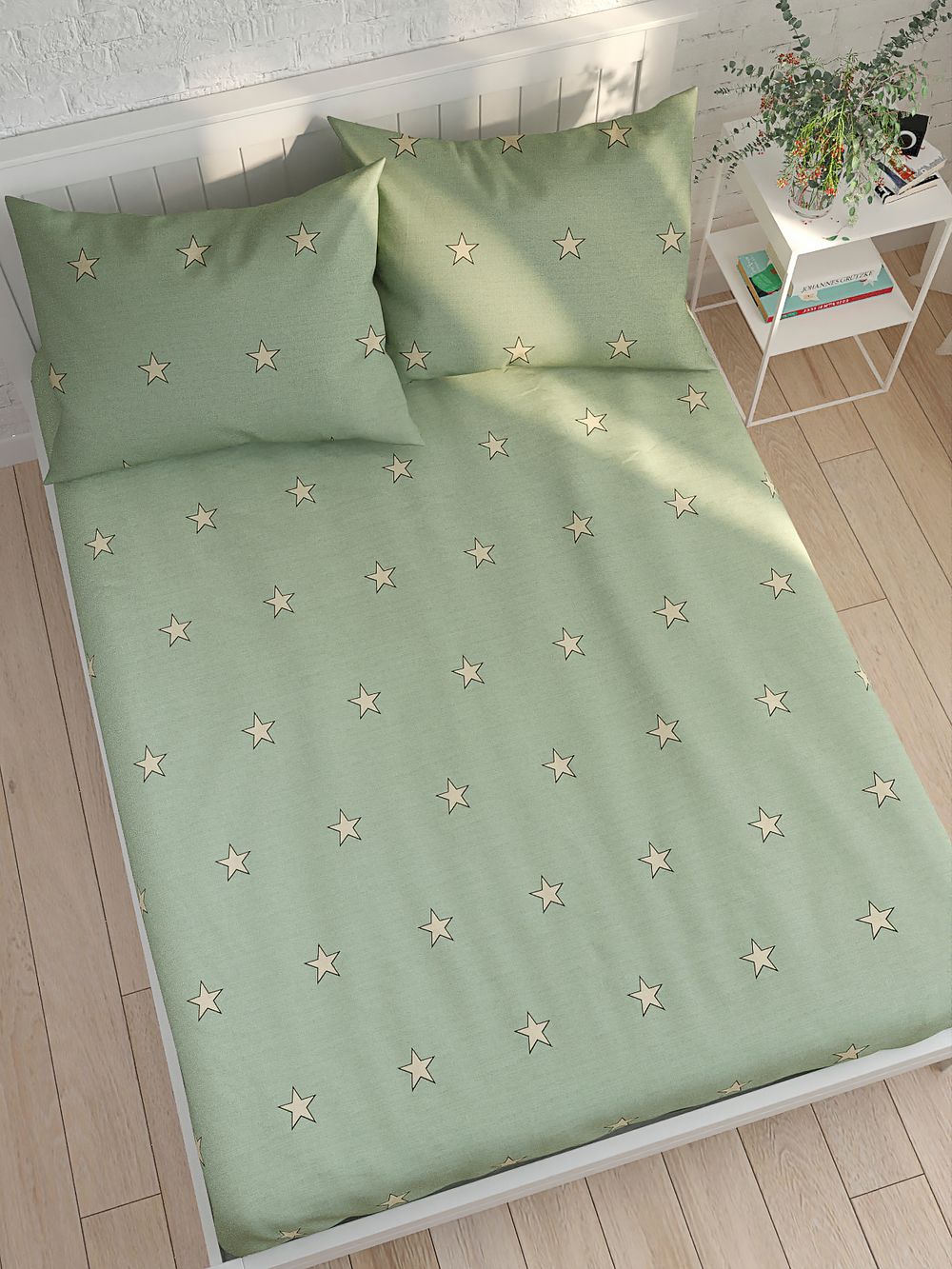 Постельное белье Сказка "Creeper/Creeper (компаньон)" 2-спальный Наволочка 50х70 см 2 шт Простынь на резинке 160х200 см Пододеяльник 175х215 см, перкаль