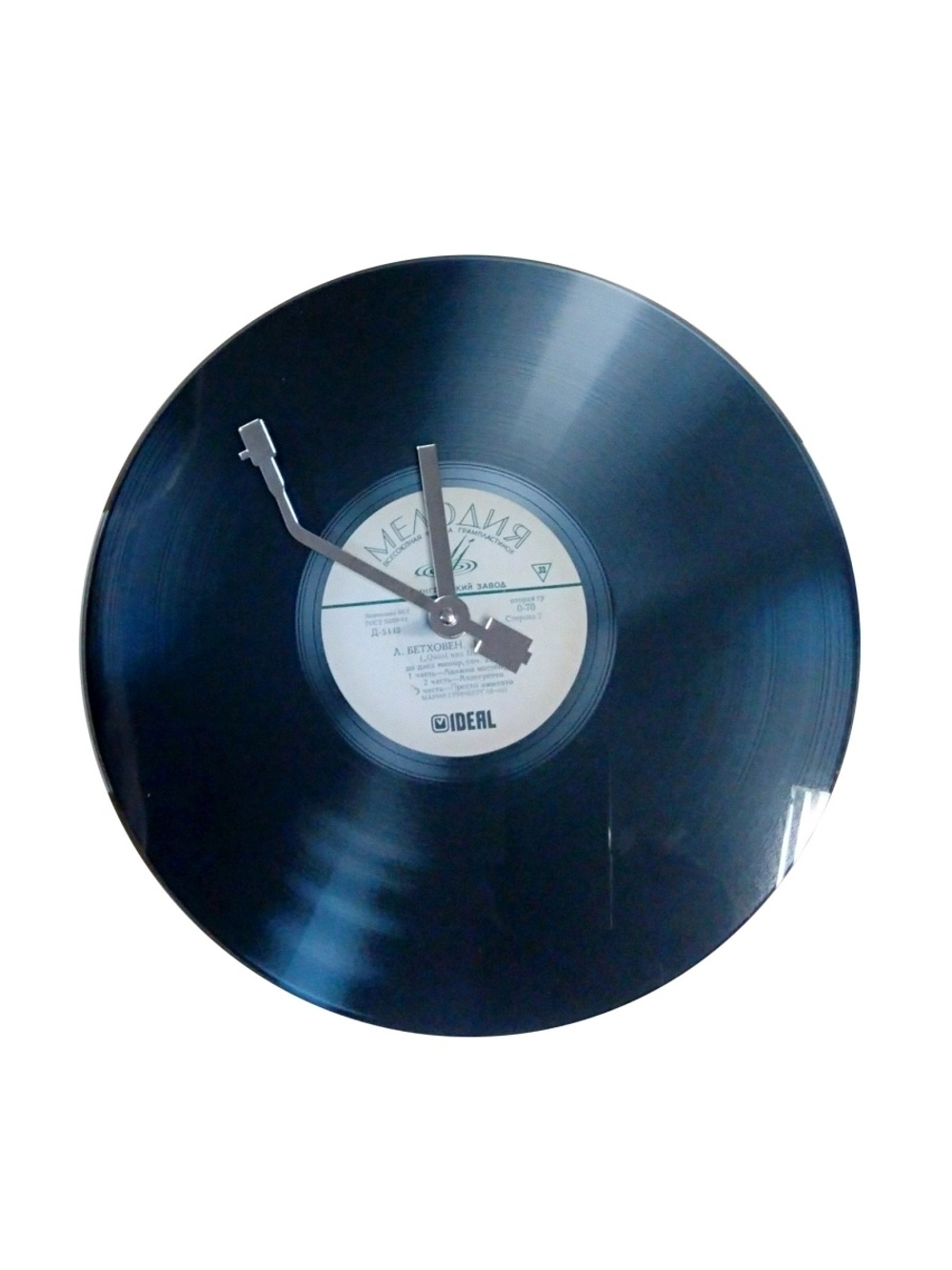 Настенные часы черные "vinyl record" Декор для дома, подарок