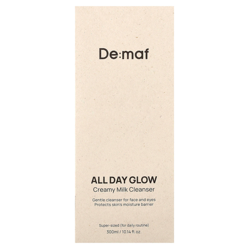 De:maf, All Day Glow, очищающее молочко-крем, 300 мл (10,14 жидк. унции)