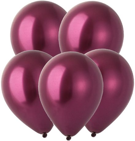 Шары "ХРОМ Бордовый" 35 см (летают от 3-х дней)