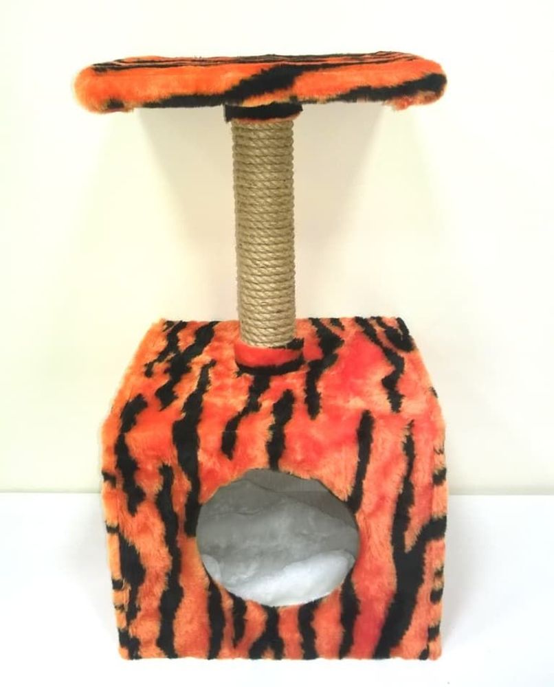 Домик-когтеточка, тигров., выс60см, осн 30х30 "Britan" Домик-когтеточка, тигров., выс60см, осн 30х30 "Britan"