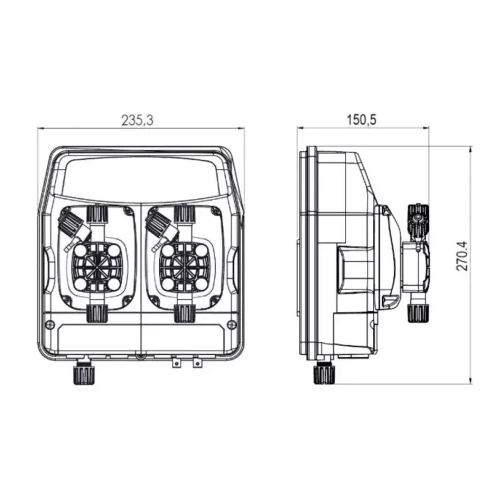 Система дозирования мембранная eTWIN pH/Rx - 5 л/ч, 230V, FULL-полный - CXB8011151ER - Etatron, Италия