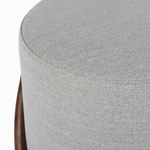 Пуф с ручкой Wendel 46х55 см, серая ткань, орех