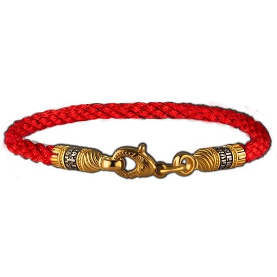 500161 Браслет текстильный. Иисусова молитва, Замок - рыбка. 3 мм