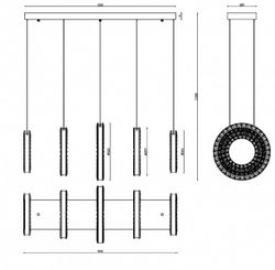 Подвесной светильник iLedex Crystal ice 4460-5 72W TGD