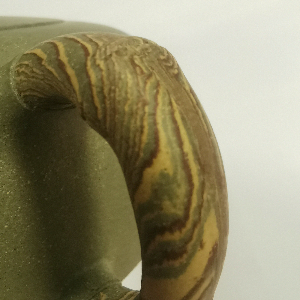 316029 Чайник ИСИН "4-сторонний бамбуковый" 300мл, в подар.коробке, глина зелёный/жёлтый/коричн.