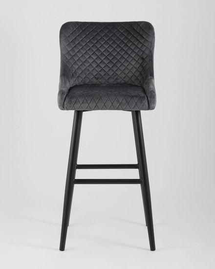 Стул барный Ститч велюр серый